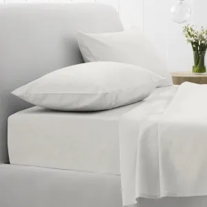 500TC Super Soft Sateen Fitted Sheet SNOW by Sheridan