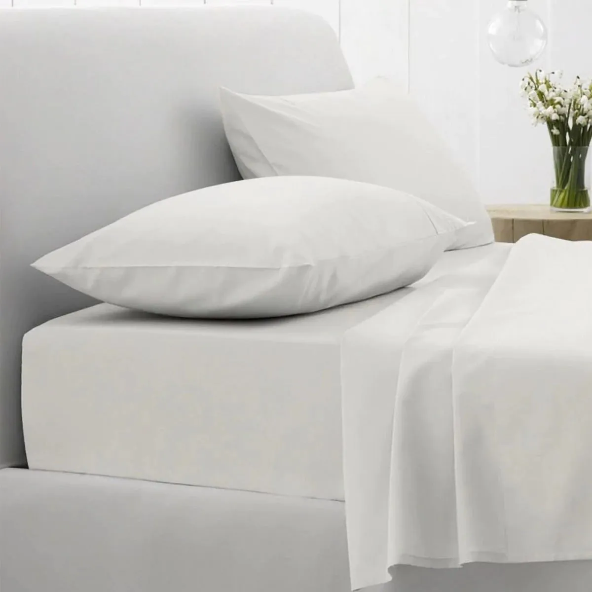 500TC Super Soft Sateen Fitted Sheet SNOW by Sheridan