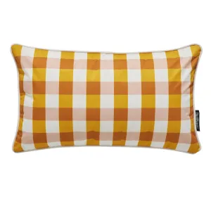Outdoor Cushion - Gingham Butterscotch 50x30cm