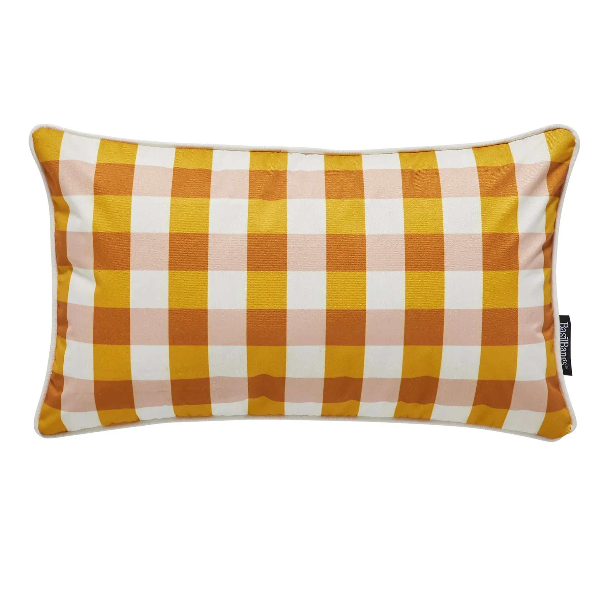 Outdoor Cushion - Gingham Butterscotch 50x30cm