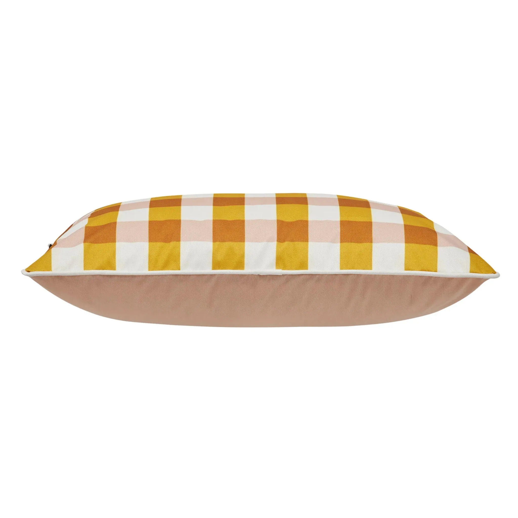 Outdoor Cushion - Gingham Butterscotch 50x30cm