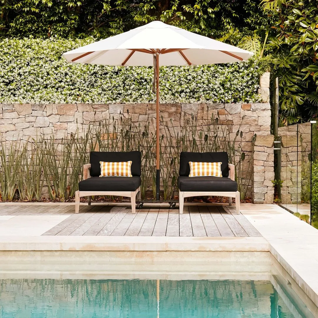 Outdoor Cushion - Gingham Butterscotch 50x30cm